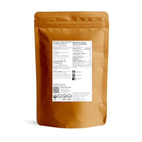 Organic Raw Pepitas, 12 Ounces — Pumpkin Seed Kernels, Unsalted, No Shell X882821