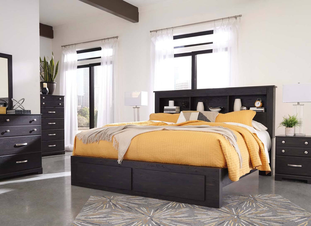 Dark Brown King Bookcase Headboard K1946