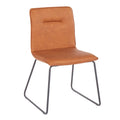 Black Metal Camel Faux Leather Chair Set of 2 Y435