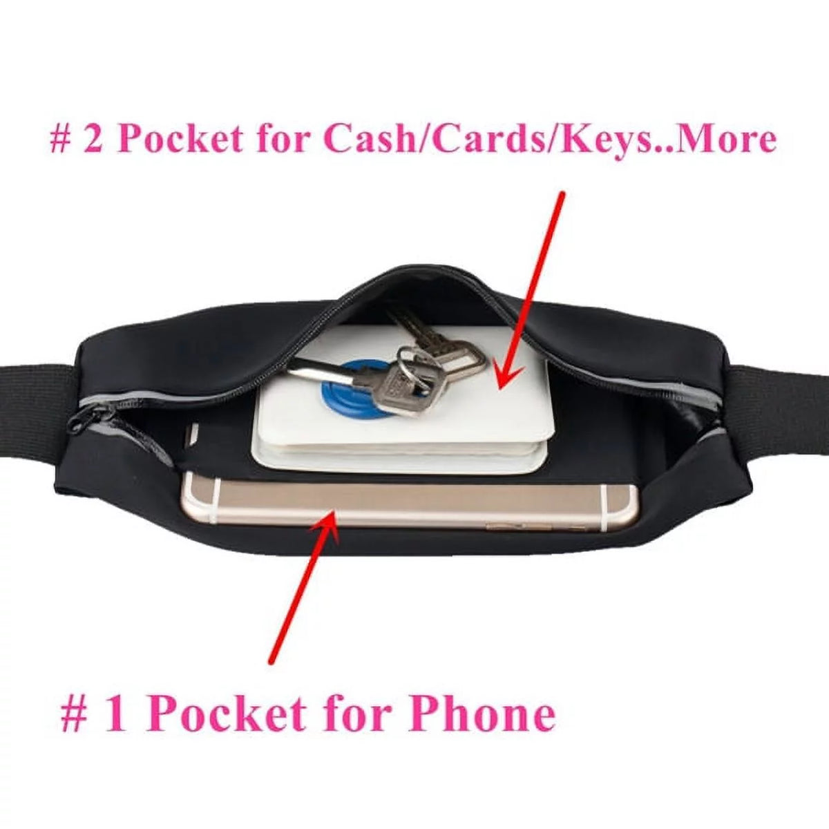 Wireless Headphones + Running Waist Bag Combo V64838