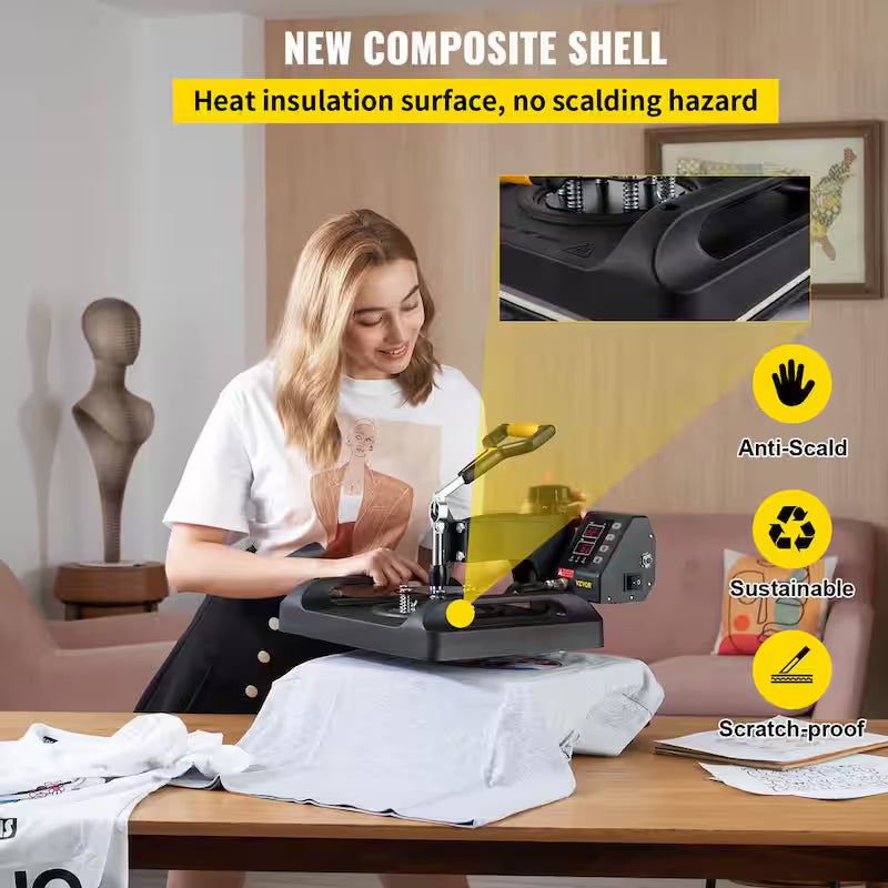 15 in. x 15 in. 5 in 1 Heat Press Machine Black A476935