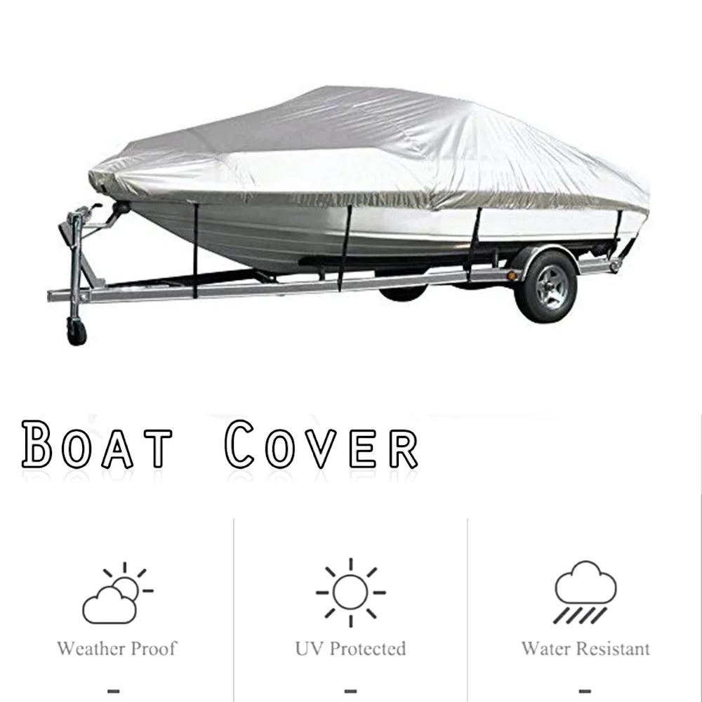 Silver 300D Waterproof Heavy Duty Boat Cover T708082