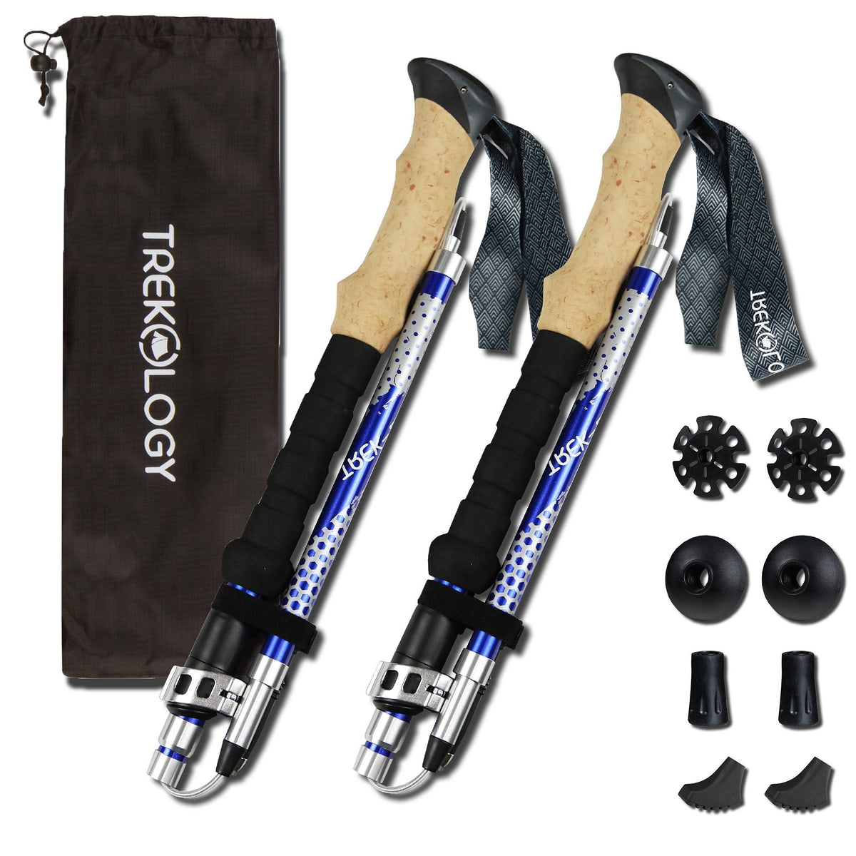 Collapsible Folding Trekking Hiking Poles 2pc Pack G987