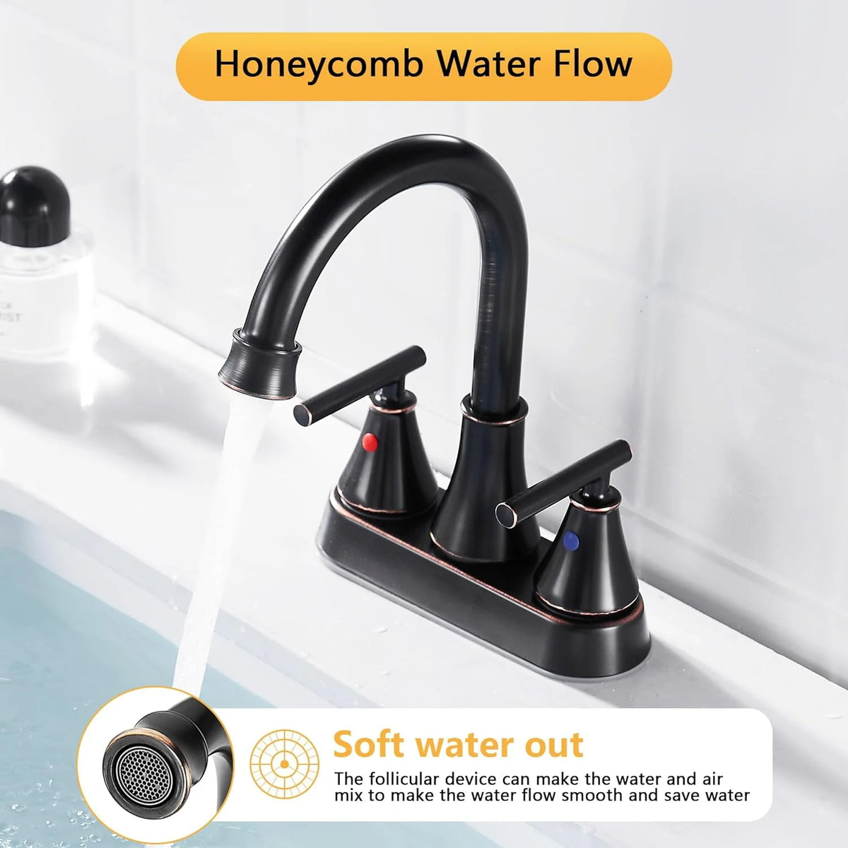 4 Inch 2 Handle Brushed Nickel Bathroom Sink Faucet A473