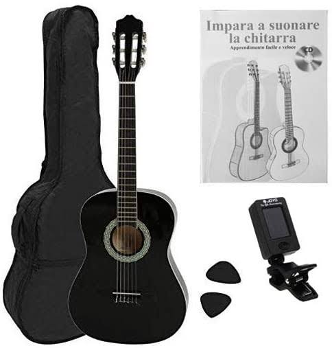 Black Classical Guitar Starter Pack with Gig Bag X9312