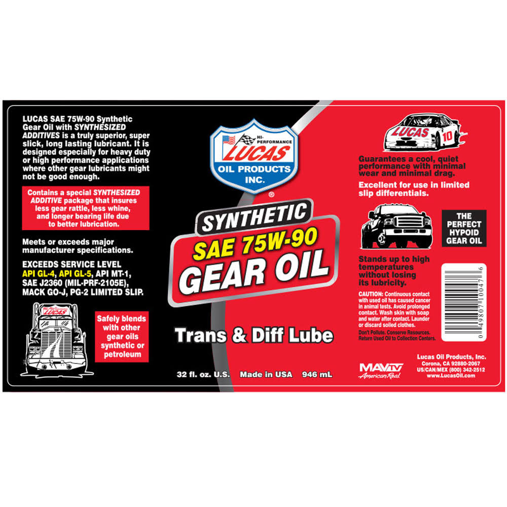 Synthetic SAE 75W-90 Trans & Diff Lube 1 Gallon A5888