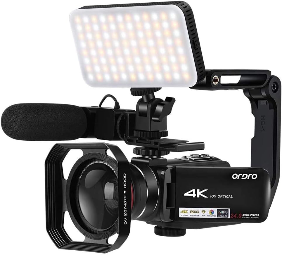 4K Video Camera Camcorder with Microphone and 32GB SD Card H707