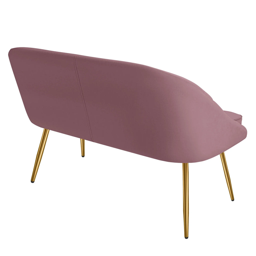 Purple Tufted Back Loveseat with Metal Legs L1208