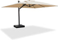 Beige 11 FT Square Offset Patio Umbrella F657