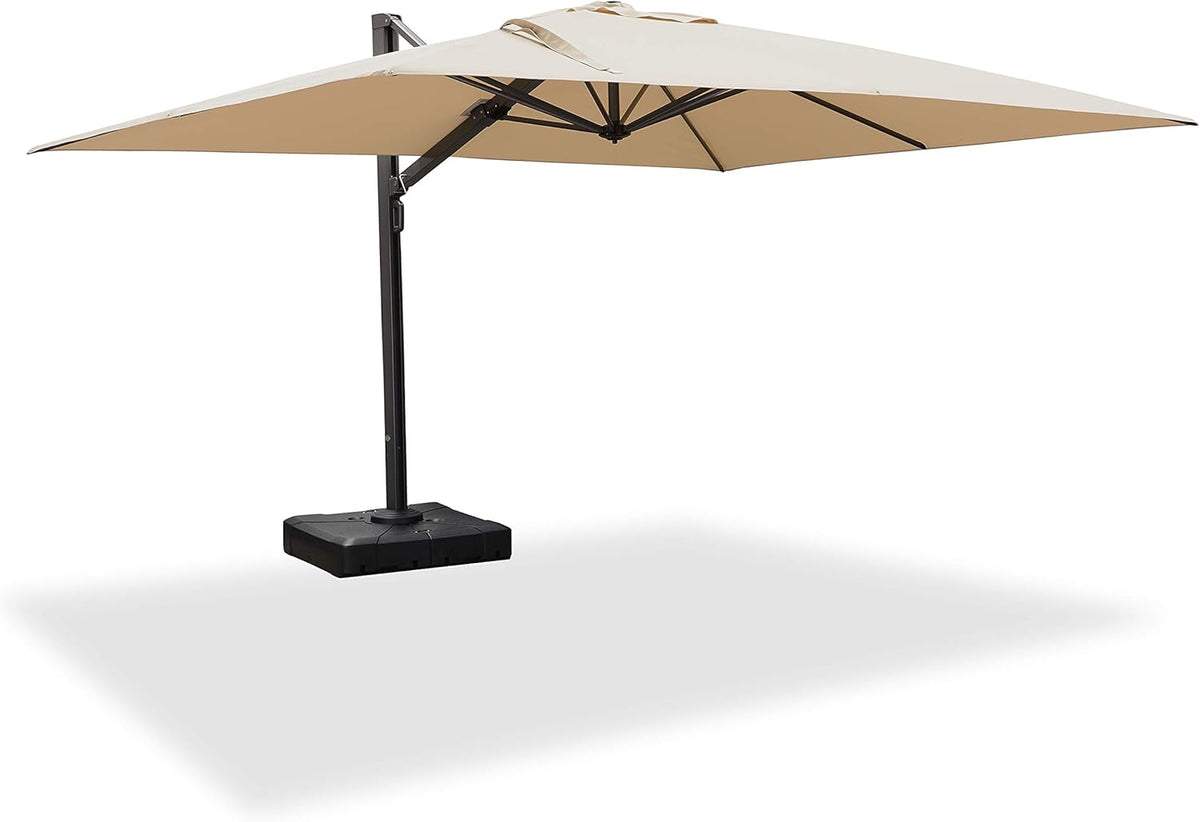 Beige 11 FT Square Offset Patio Umbrella F657