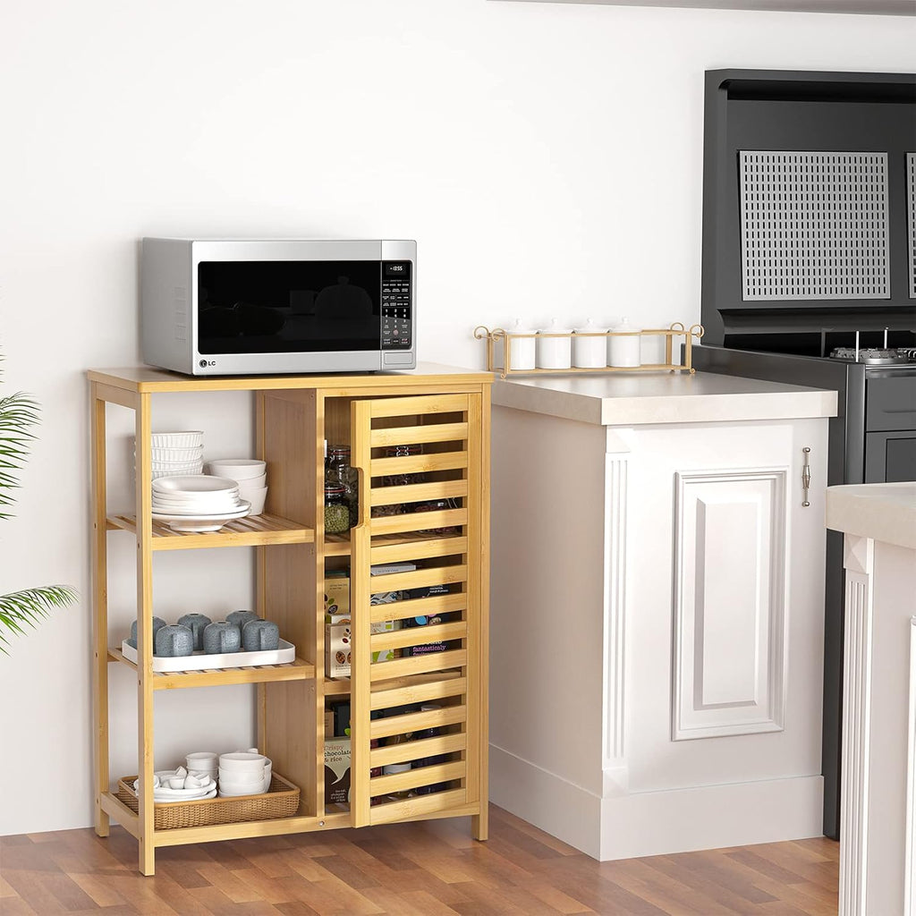 Bamboo Storage Cabinet with Shutter Door & Shelves H254