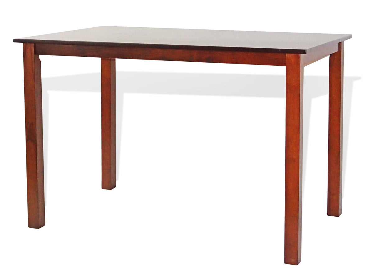 5 Pcs Rectangular Table 3 Wooden Chairs Bench Medium Brown I505