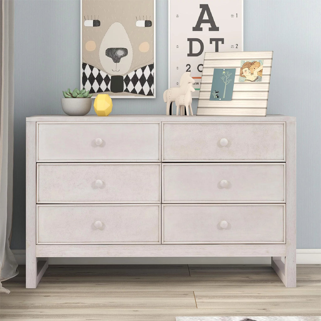 Rustic Wooden 6 Drawer Dresser G993