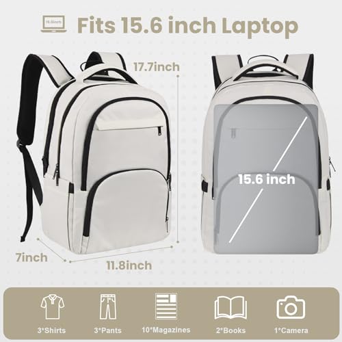 17 Inch Grey Water Resistant Travel Laptop Backpack with USB Charger Hole & Luggage Sleeve Q458864