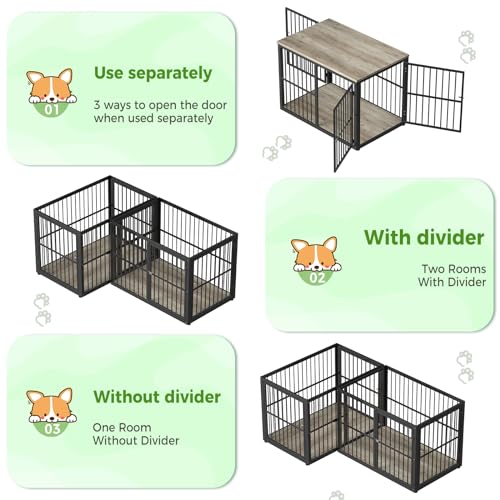 Brown Wooden Dog Crate Furniture TV Stand J454311