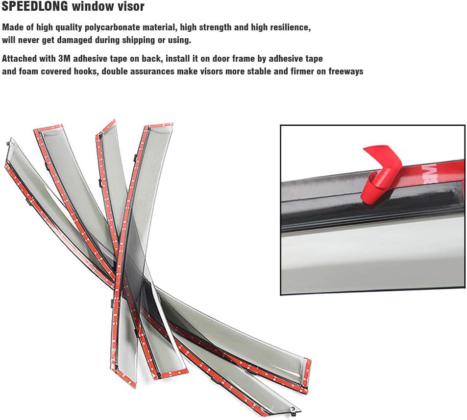 Car Window Visor Vent Shade Deflector Sun Rain Guards Q309