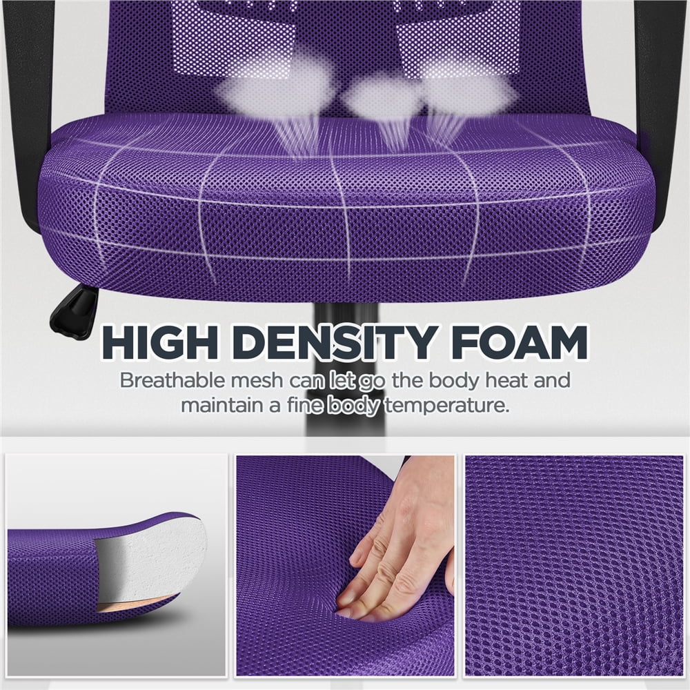 Purple Adjustable Mesh Mid Back Office Chair Set of 2 S511357