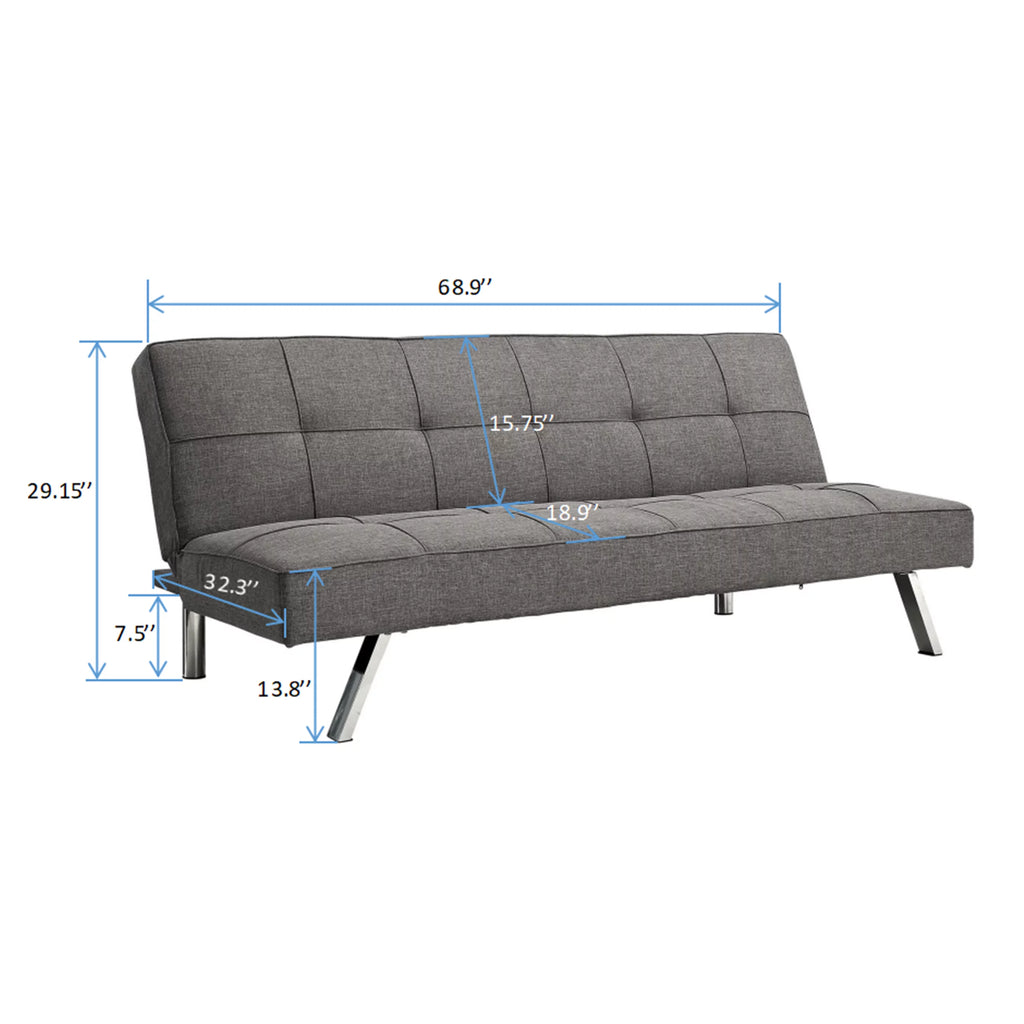 Metal Frame Stainless Leg Futon Sofa Bed C9080