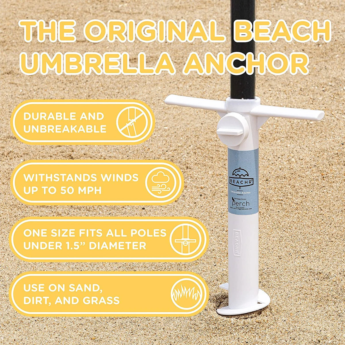 White Screw 15 in Beach Umbrella Sand Anchor Z85516