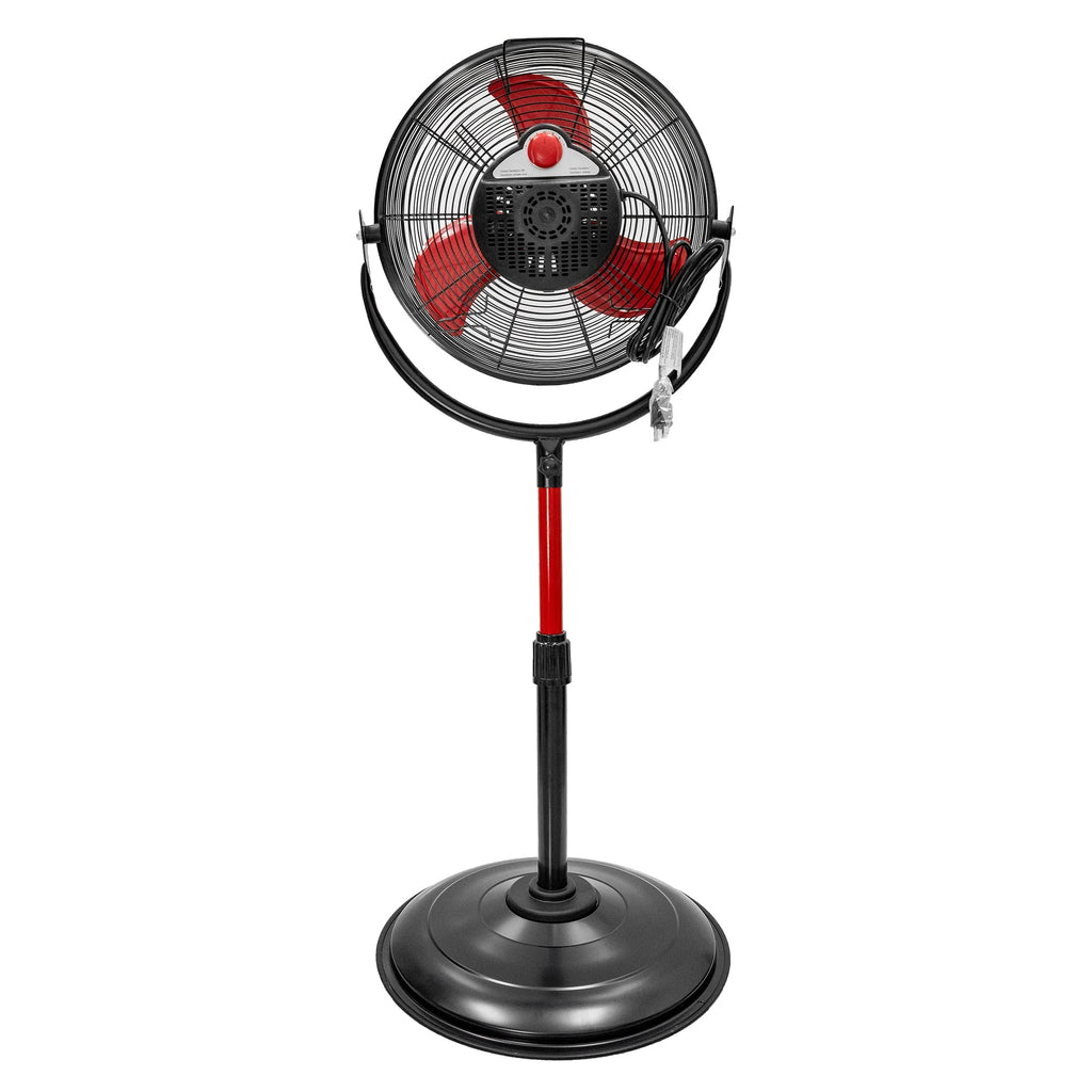 16 inch High Velocity Stand Fan Red & Black Q354653