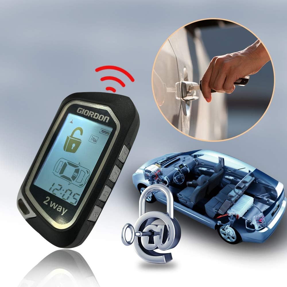 Car Alarm Security System with Remote Start, 1600 Feet Range Y5883