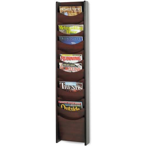 12-Pocket Wood Magazine Rack W150901