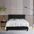 Queen Size Upholstered Platform Bed with Slat Support S842