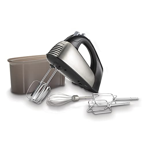 6-Speed Electric Hand Mixer with Storage Case, Brushed Stainless L982785