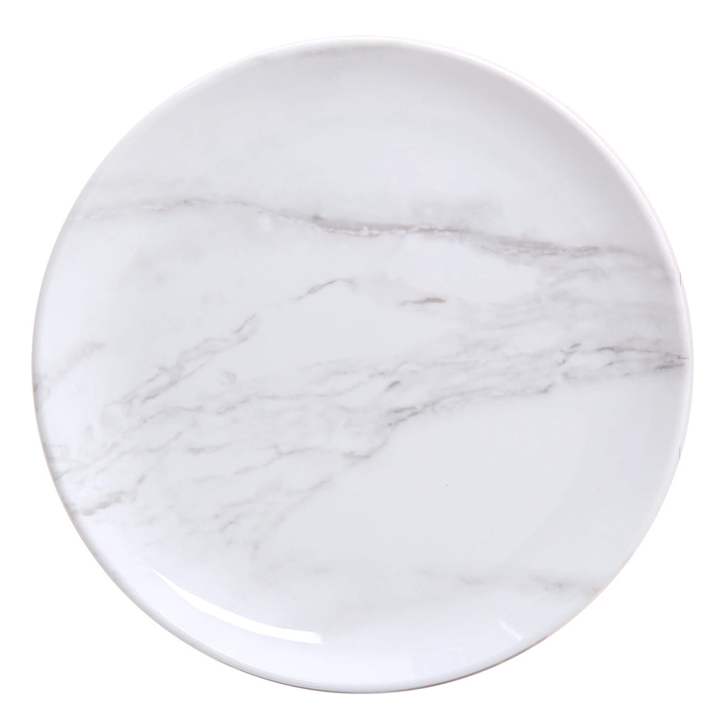 12-Piece Melamine Grey and White Marble Dinnerware Set S809389