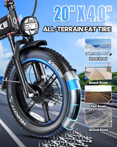 20" Fat Tire Folding Full Suspension Electric Bike M443756