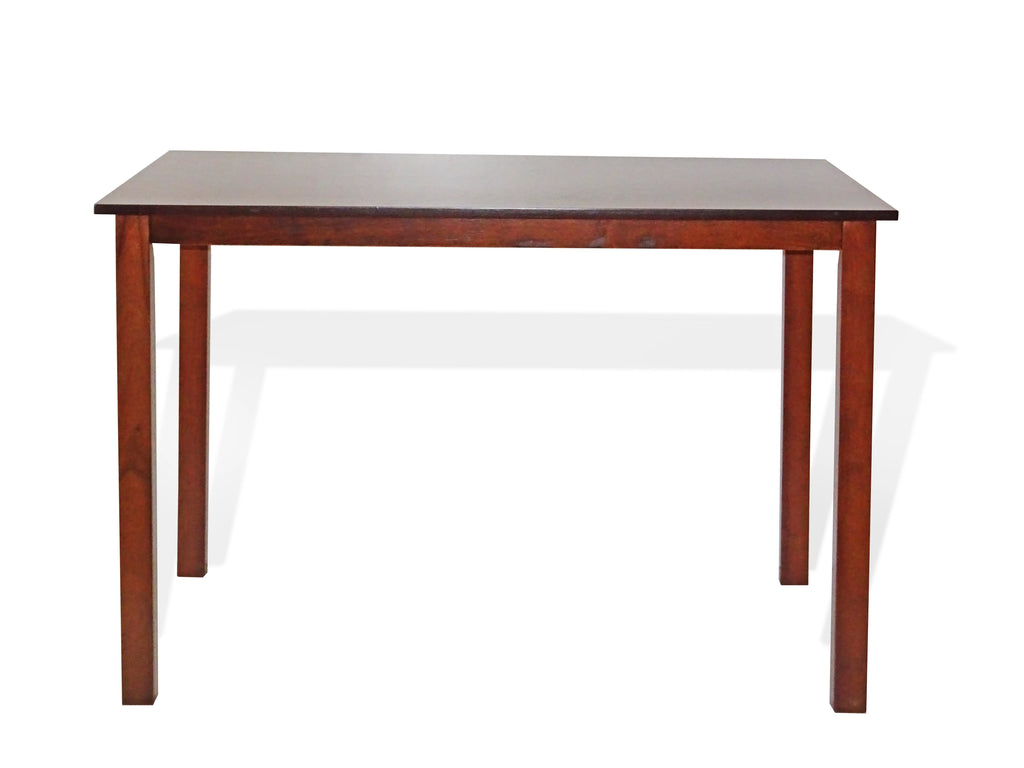 5 Pcs Rectangular Table 3 Wooden Chairs Bench Medium Brown I505