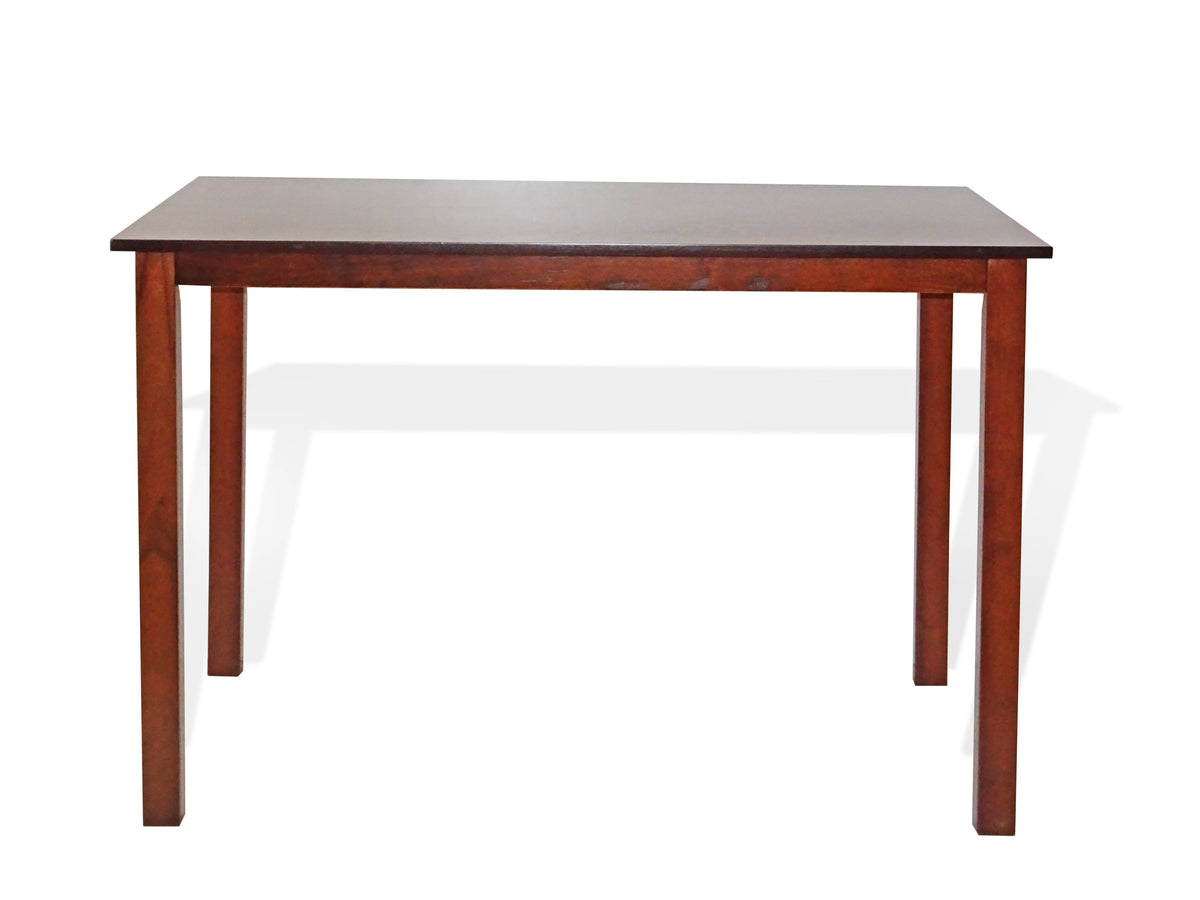 5 Pcs Rectangular Table 3 Wooden Chairs Bench Medium Brown I505