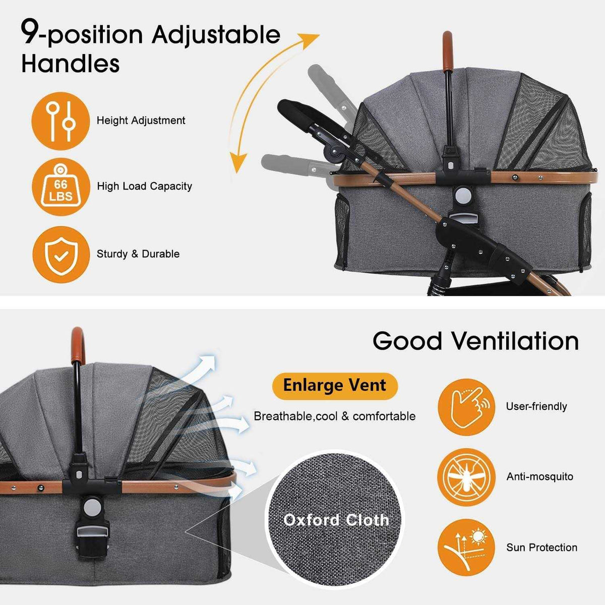4 Wheels Folding Lightweight Pet Stroller Q1212