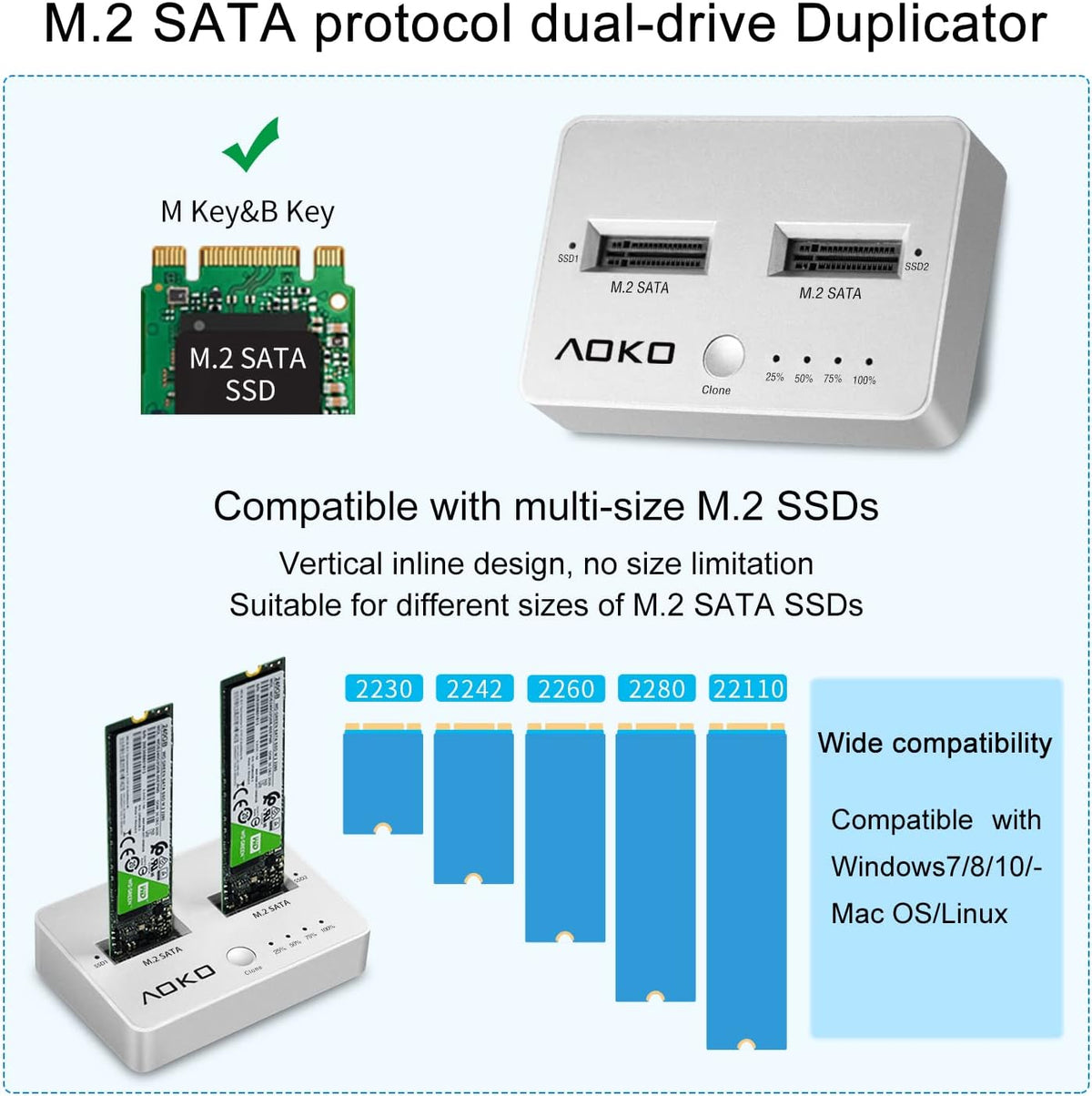 M.2 SATA Dual-Bay Hard Drive Enclosure X358552