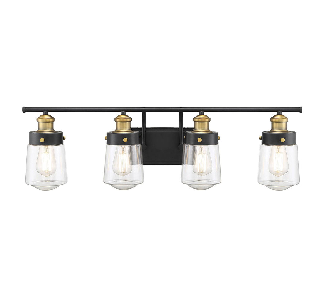 Vintage Black with Warm Brass 4 Light Bath Y875368