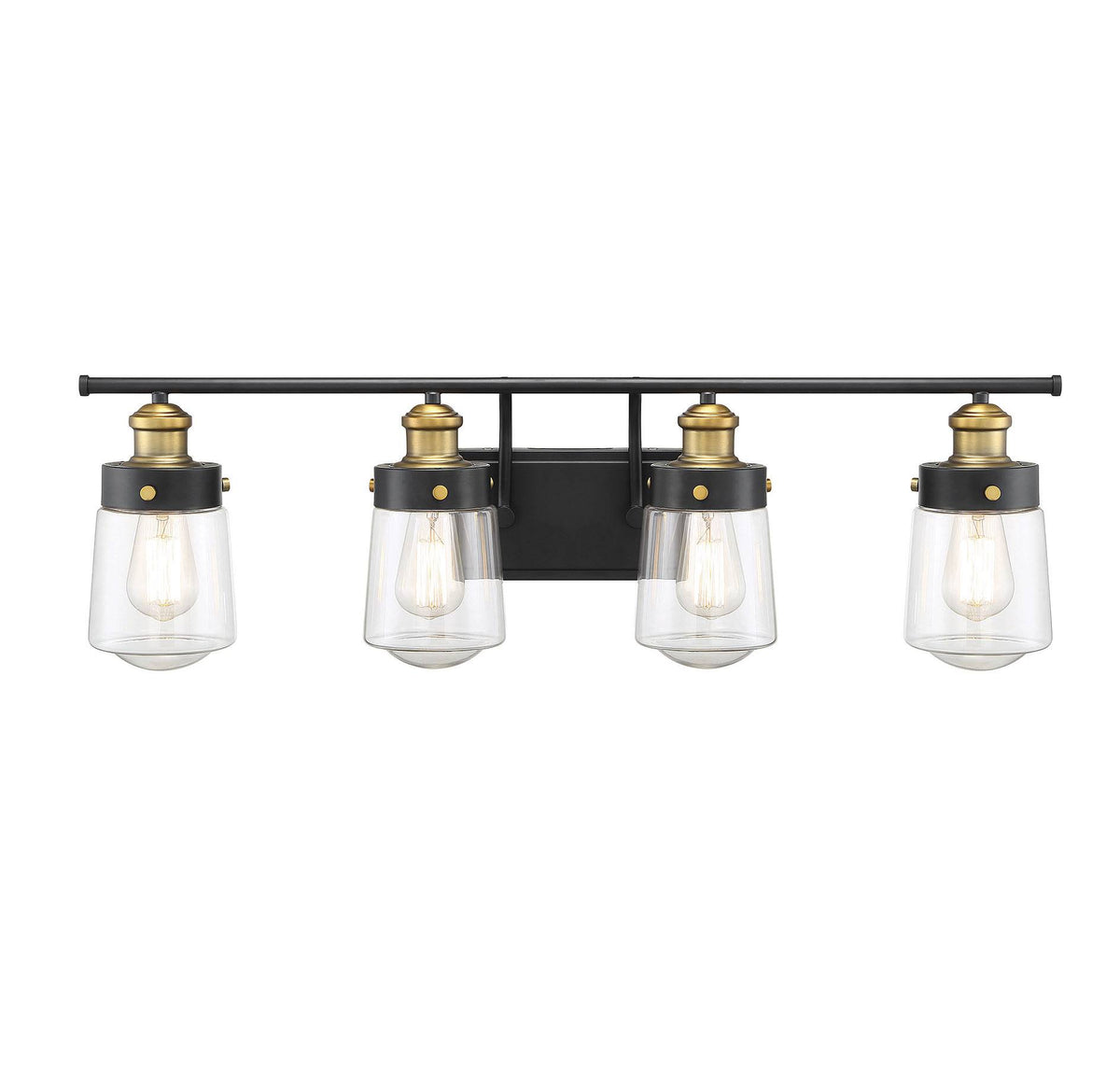 Vintage Black with Warm Brass 4 Light Bath Y875368