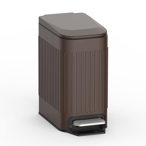 Slim Stainless Steel 6 Liter Trash Can with Lid Z18275