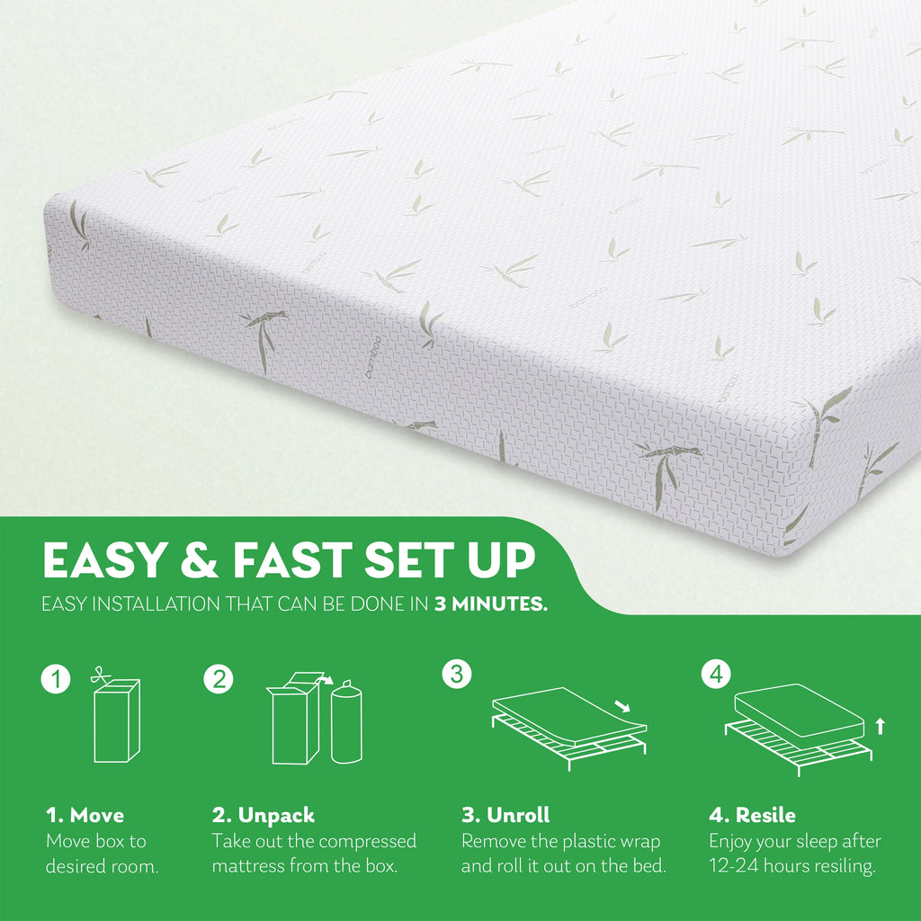 Green Tea Gel Memory Foam Mattress Twin Size N897634