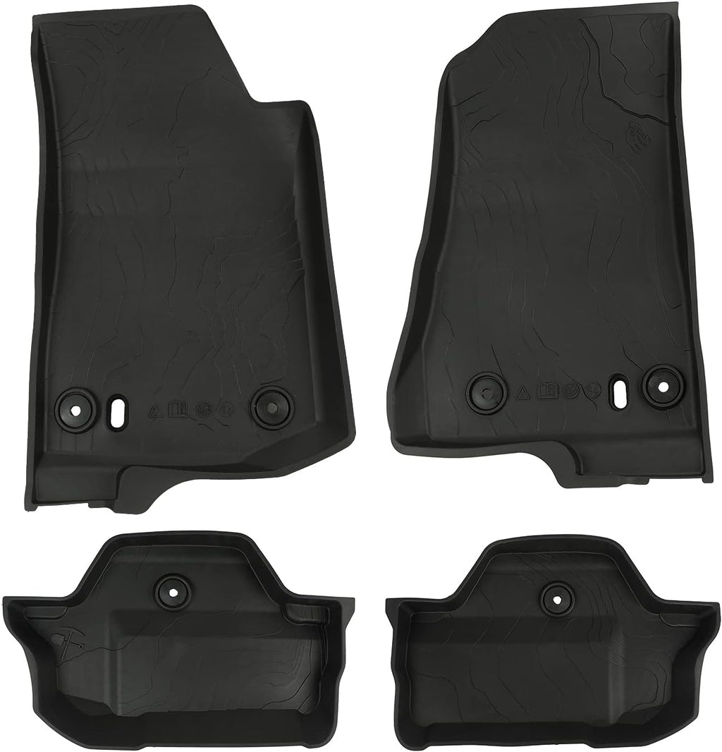 Black 2 Door TPE Floor Mats Set D55608