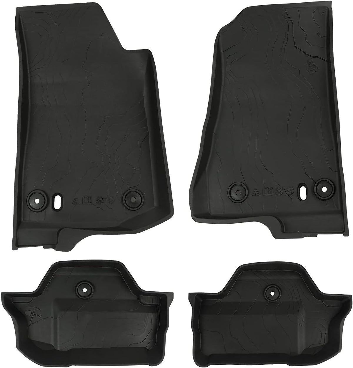 Black 2 Door TPE Floor Mats Set D55608