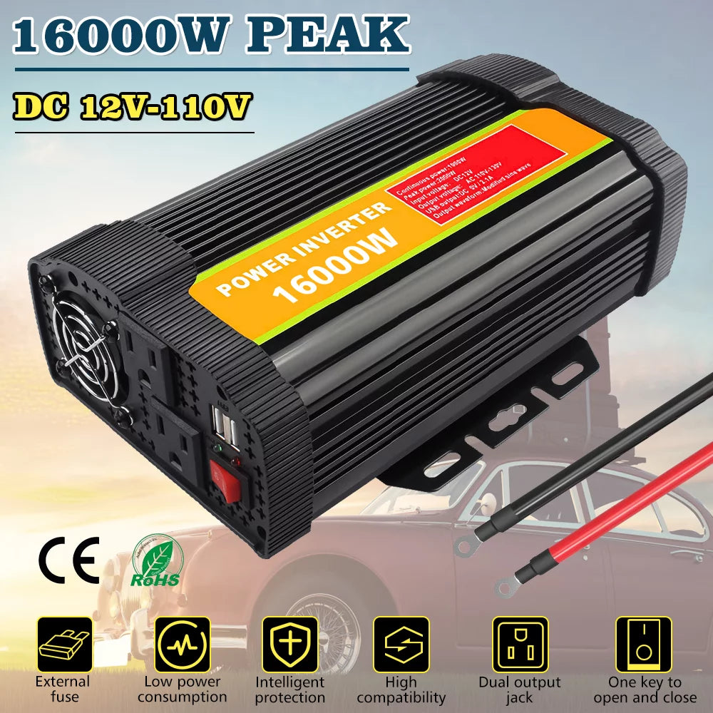 16000W Peak Power Inverter with Dual USB Port C6227