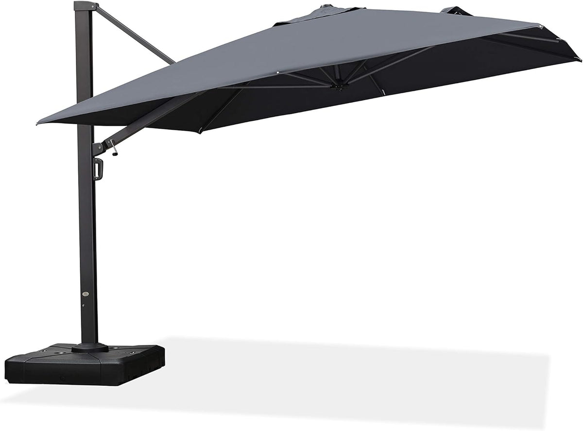 Beige 11 FT Square Offset Patio Umbrella F657