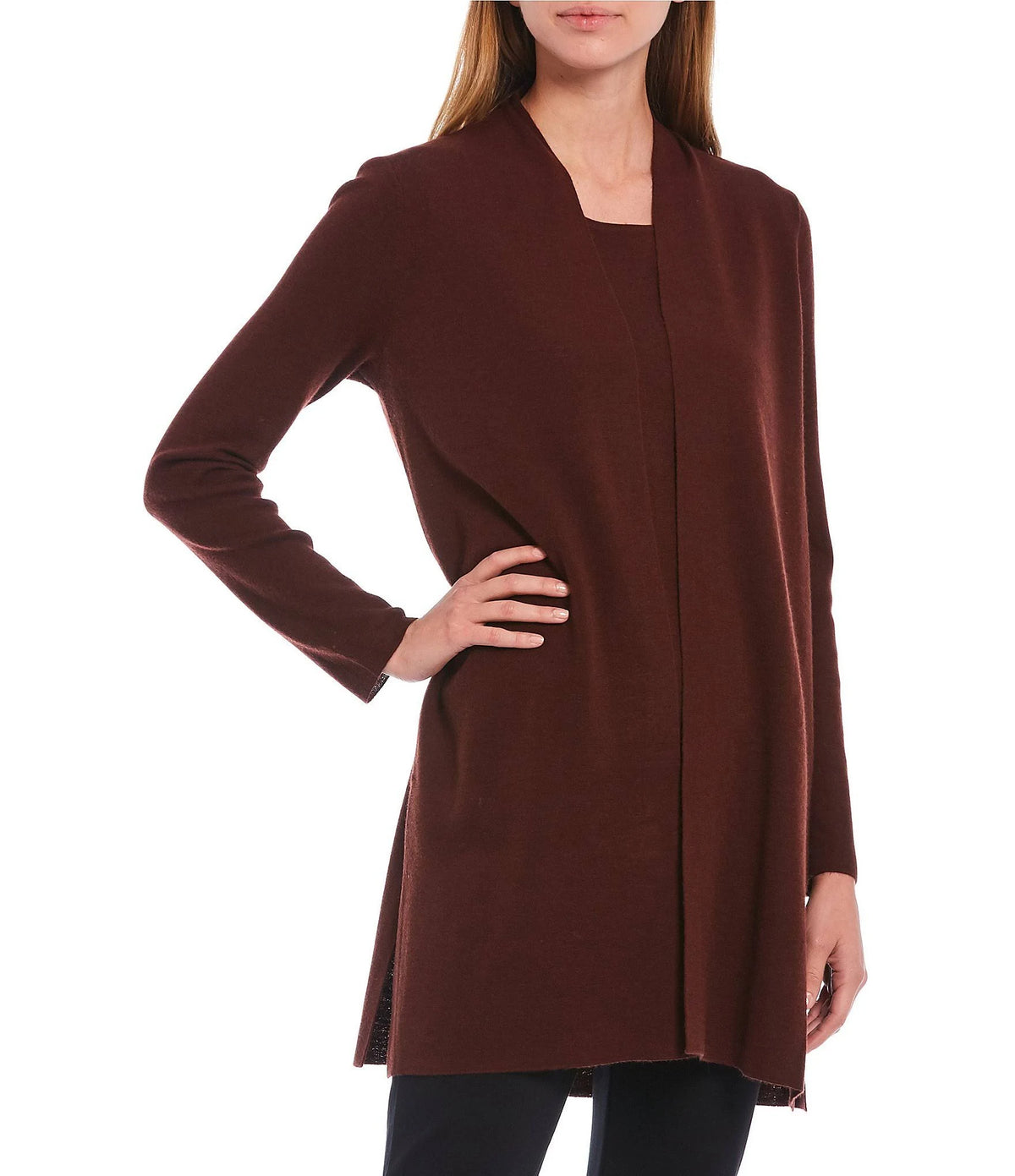 Ultrafine Merino Wool Straight Cardigan W9800