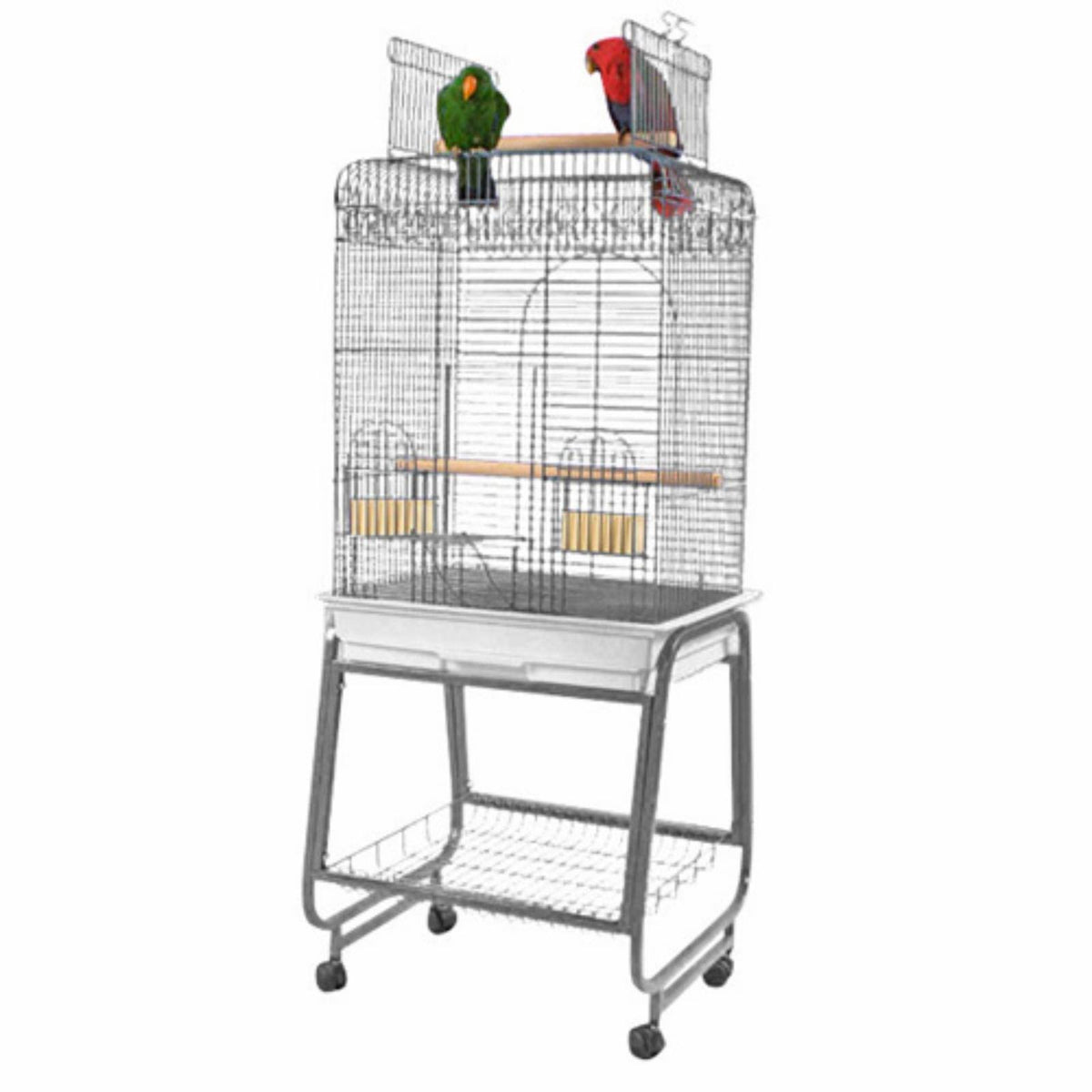 White Play Top Cage with Removable Stand P4701