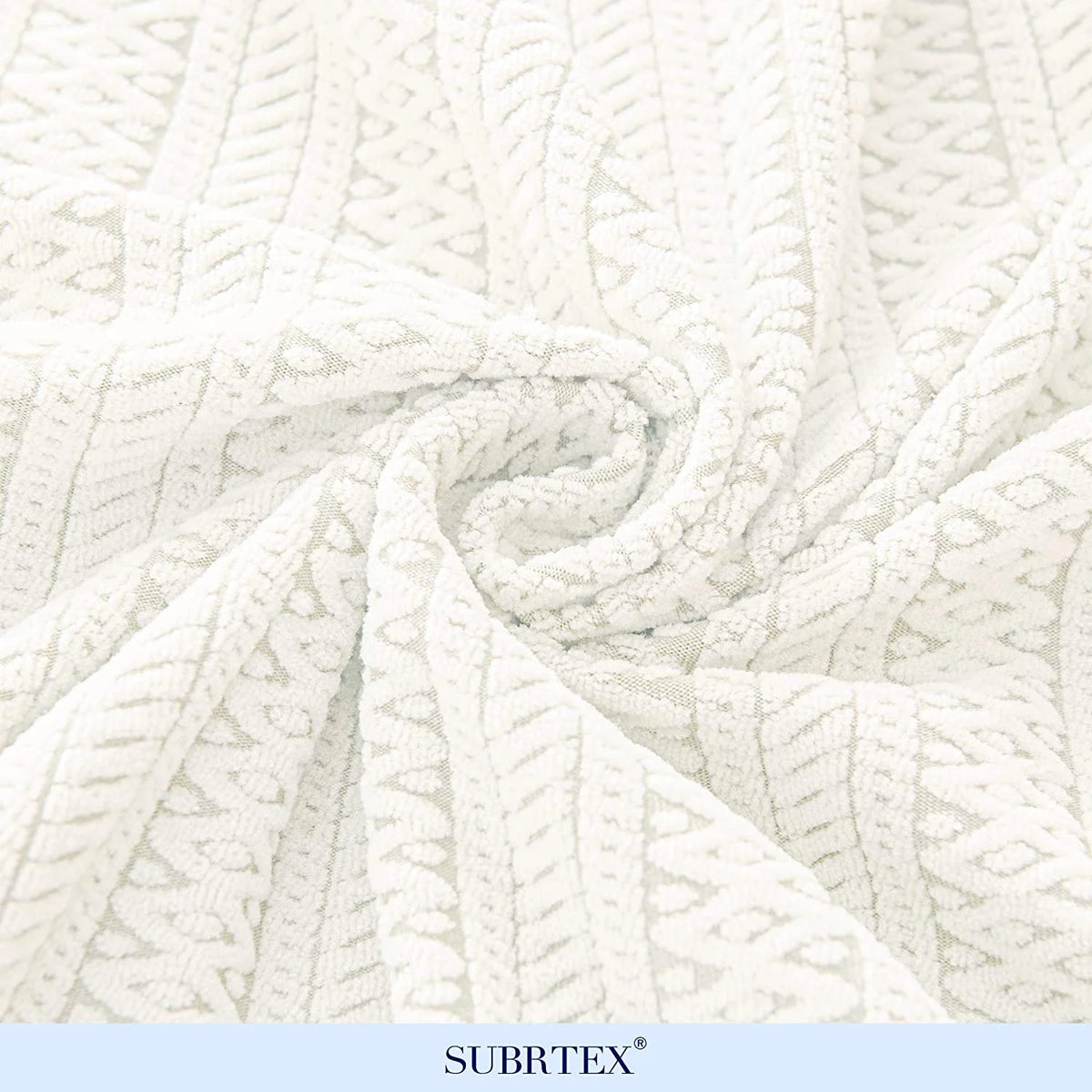 White Striped Polyester 2-Piece Slipcovers O424