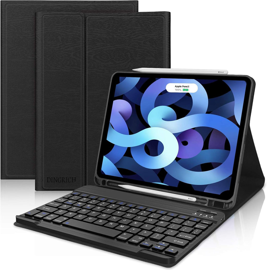 iPad Air 5th Generation Case with Keyboard 10.9 inch Backlit Rotating Q1619