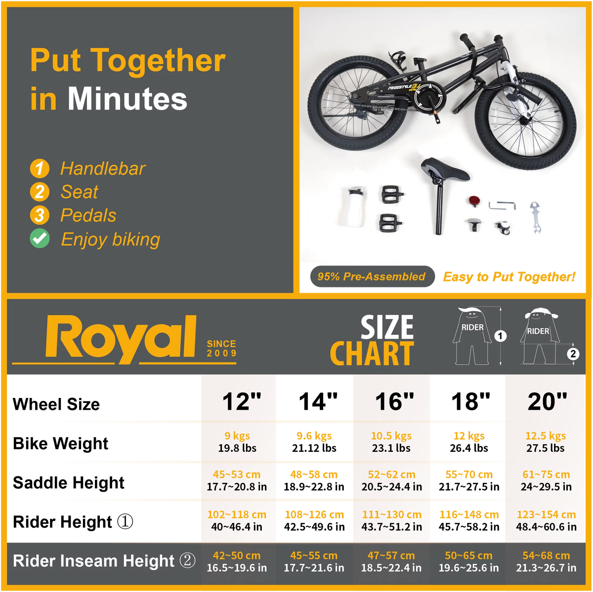 18 In Black BMX Bike with Kickstand O91538