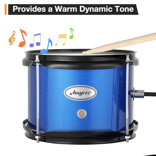 Black 3 Piece Kids Drum Set with Cymbal, Drumsticks, Pedal, Throne Stool H885