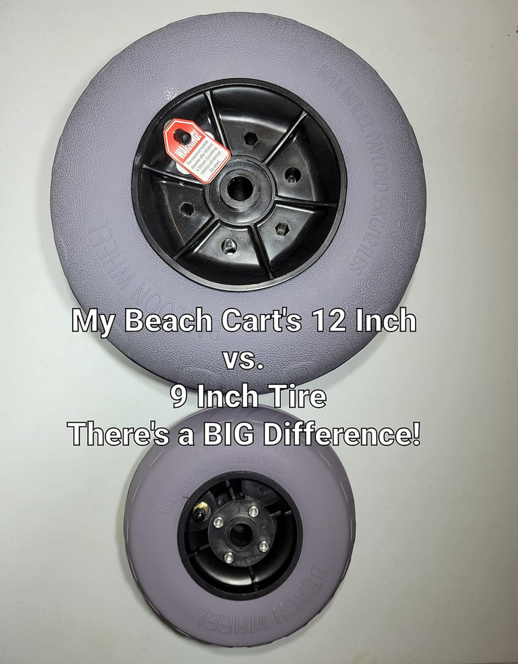 Aluminum Foldable Beach Cart Trolley 12 INCH Big Wheels Balloon Tires M446