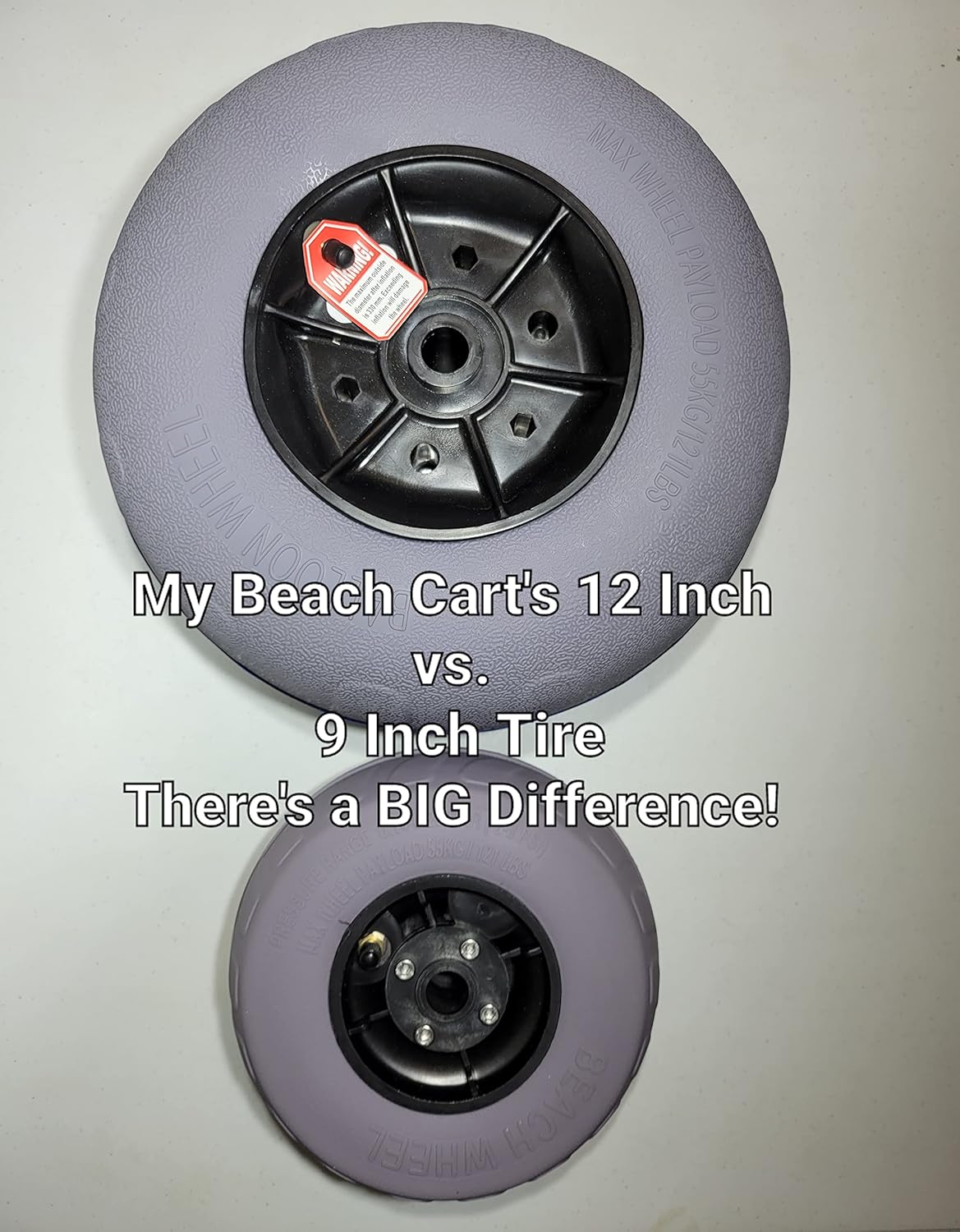 Aluminum Foldable Beach Cart Trolley 12 INCH Big Wheels Balloon Tires M446